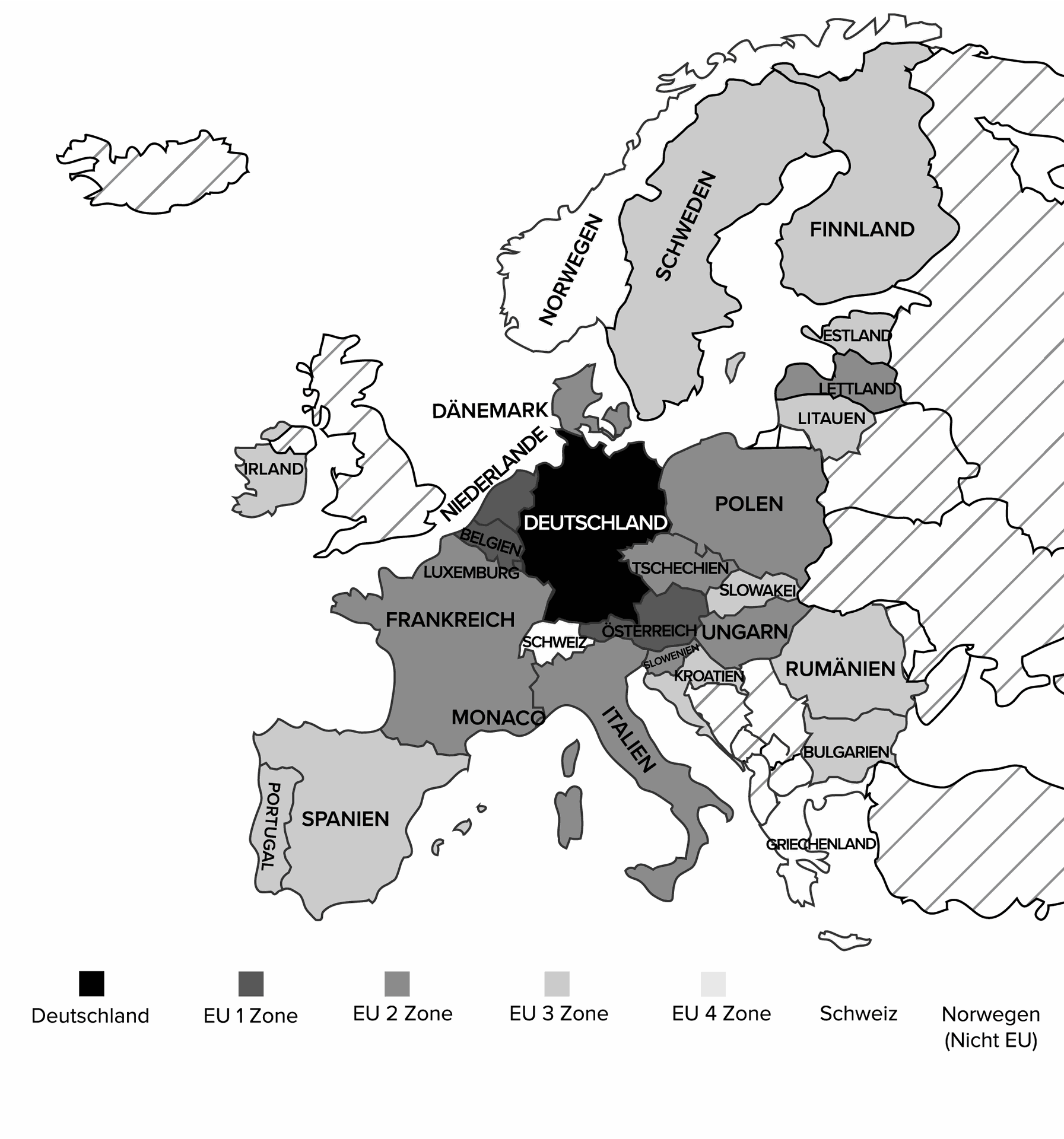 Versand: EU & Nicht-EU-Zone